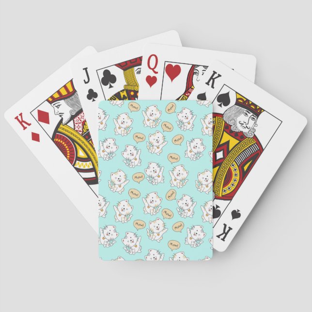 Meow Kittens – Cute Cat Pattern Playing Cards (Back)
