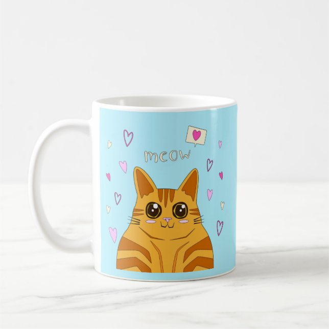 Meow Kitty, Cat Lover's Coffee Mug (Left)