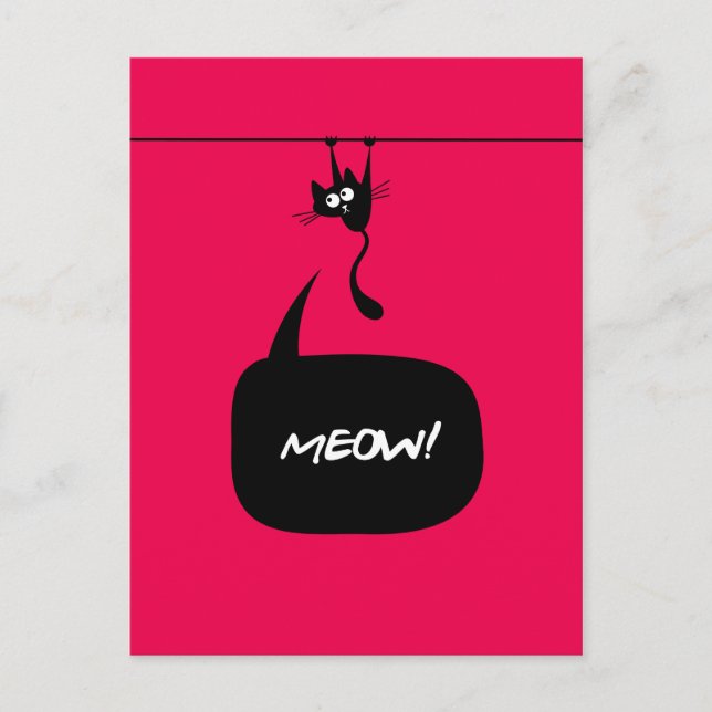 meow kitty pink 2 Postcard (Front)