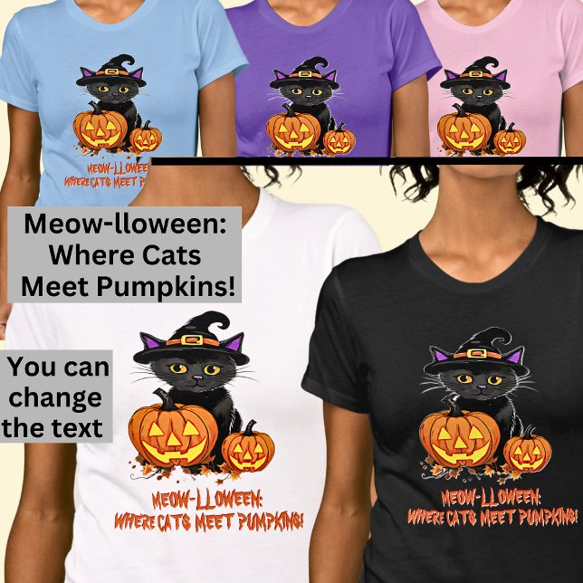 MEOW-LLOWEEN Cats Meet Pumpkins T-Shirt (Creator Uploaded)