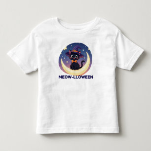 Meow-lloween Halloween Kids T-Shirt – Cute Black C