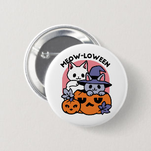 Meow-Loween - Cute Halloween Cat Design 6 Cm Round Badge