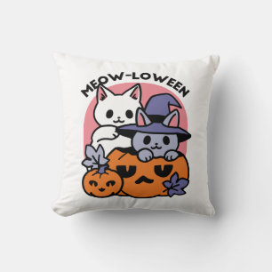 Meow-Loween - Cute Halloween Cat Design Cushion
