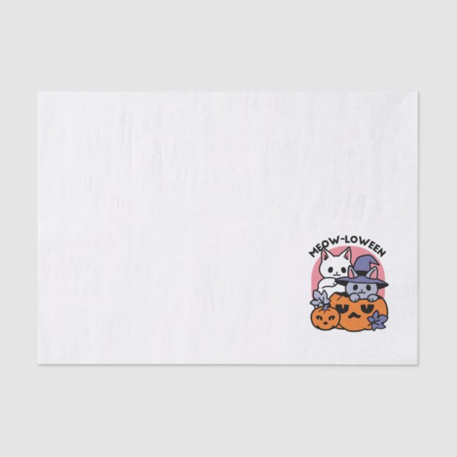 Meow-Loween - Cute Halloween Cat Design Tissue Paper (Front)