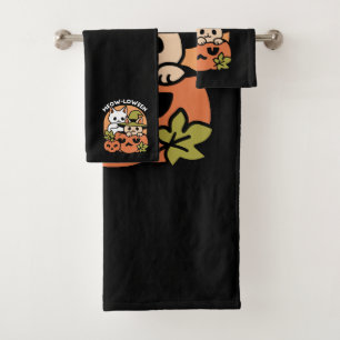 Meow-Loween - Festive Halloween Cat Design Bath Towel Set