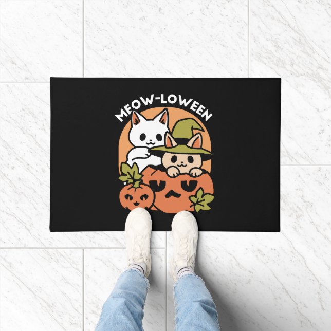 Meow-Loween - Festive Halloween Cat Design Doormat (Indoor)