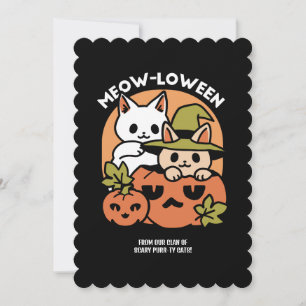 Meow-Loween - Festive Halloween Cat Design Holiday Card