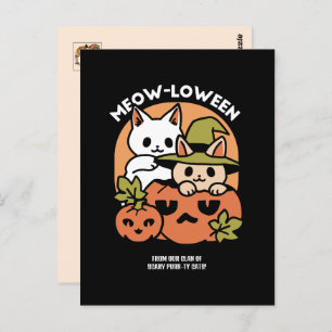 Meow-Loween - Festive Halloween Cat Design Postcard