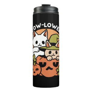 Meow-Loween - Festive Halloween Cat Design Thermal Tumbler