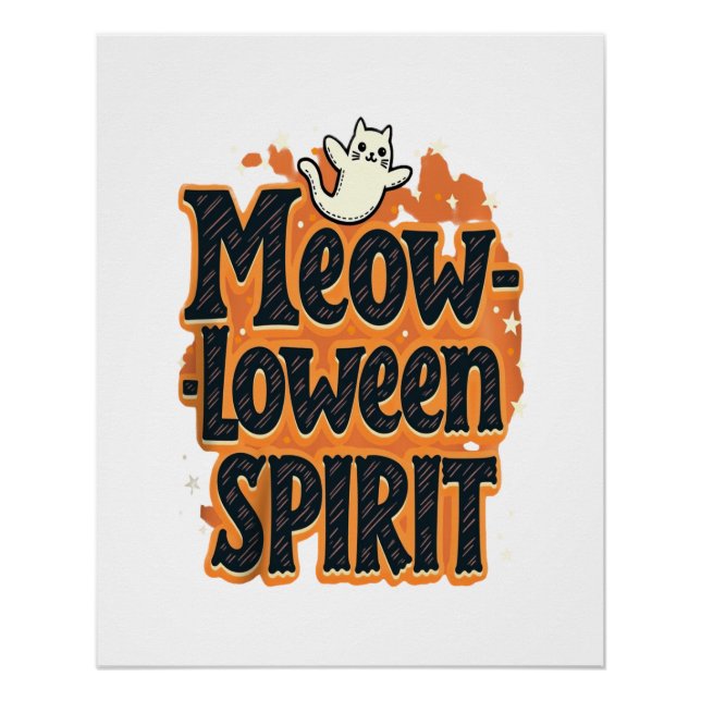 Meow-loween Spirit Cat Poster (Front)
