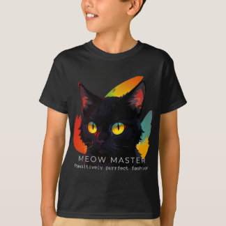 Meow Master | Dark Kid's Cat T-Shirt