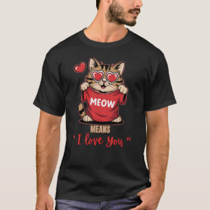 Meow Means I Love You Cute Cat Lover T-Shirt