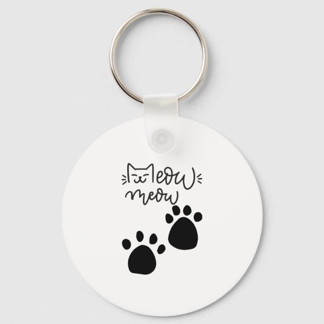 MEOW MEOW CAT LOVERS DESIGN #CatLady #FelineFashio Key Ring (Front)