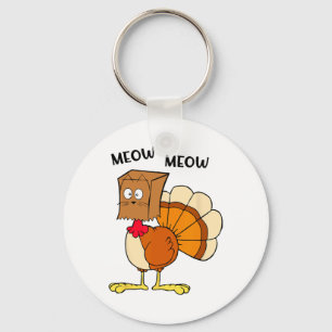 Meow Meow Fun Turkey Hello Fall Season Men Women Key Ring