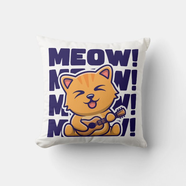 Meow meow meow meow cushion (Front)