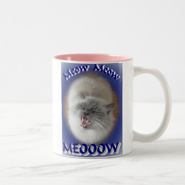 Meow meow meow Two-Tone coffee mug (Right)