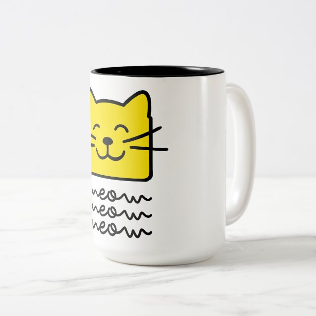 Meow Meow Two-Tone Coffee Mug (Front Right)