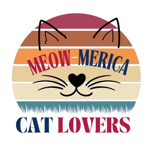 Meow-Merica Cat Lovers – Patriotic 4th of July T-S T-Shirt (Meow-merica Cat Lovers – Patriotic 4th of July T-Shirt for Cat People)