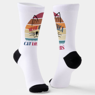 Meow-Merica Cat Lovers Patriotic Socks – Retro USA
