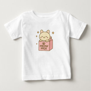 Meow Milk Magic – Cute Cat in a Carton Baby T-Shirt