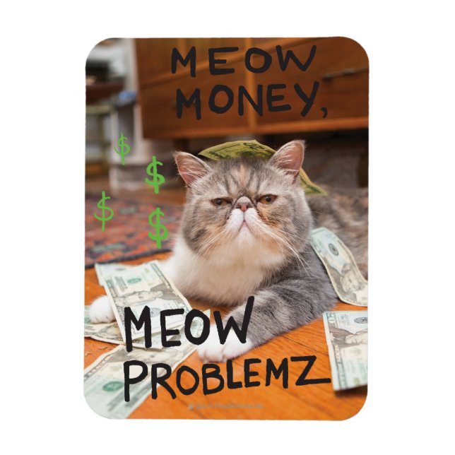 Meow Money, Meow Problemz Magnet (Vertical)