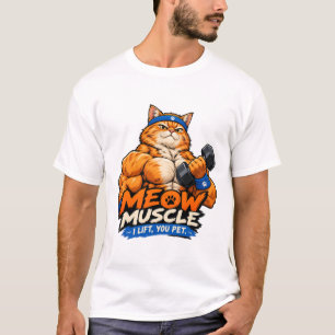 Meow Muscle I Lift You Pet Funny Gym Cat T-Shirt