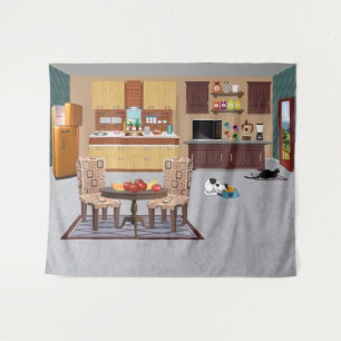 Meow-nificent Kitchen Tapestry
