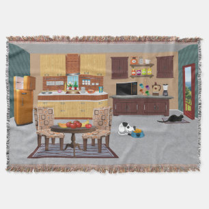 Meow-nificent Kitchen Throw Blanket