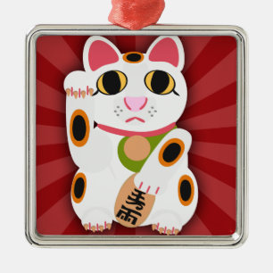 Meow Now Lucky Cat Metal Tree Decoration
