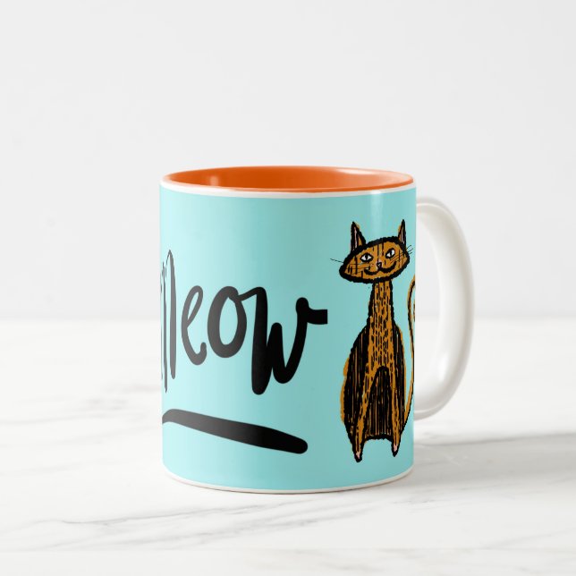 Meow Orange Kitty Mug (Front Right)