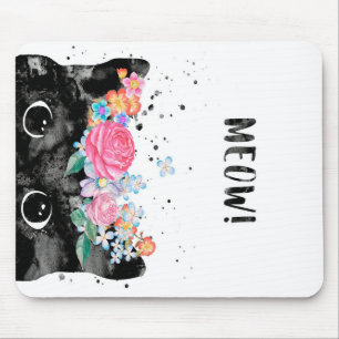 Meow Peeking Cat, Kitten Cat Lover Gift Idea Mouse Pad