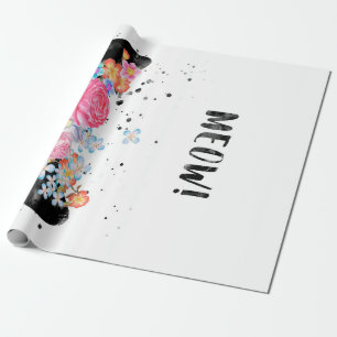 Meow Peeking Cat, Kitten Cat Lover Gift Idea Wrapping Paper