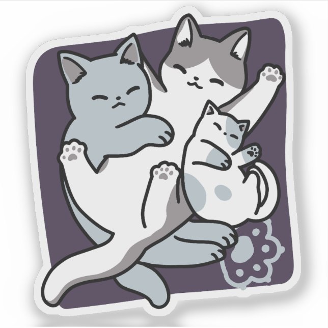 Meow Pounce Snuggle – Cute Sleeping Cats (Front)
