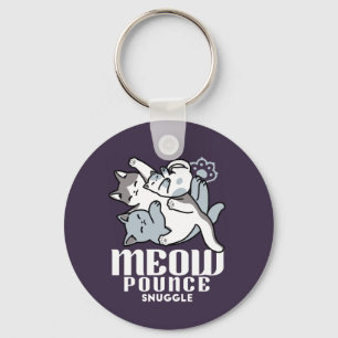 Meow Pounce Snuggle – Cute Sleeping Cats Key Ring