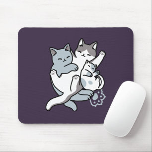 Meow Pounce Snuggle – Cute Sleeping Cats Mouse Pad
