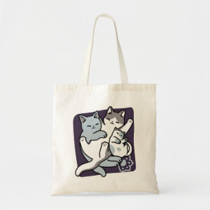 Meow Pounce Snuggle – Cute Sleeping Cats Tote Bag
