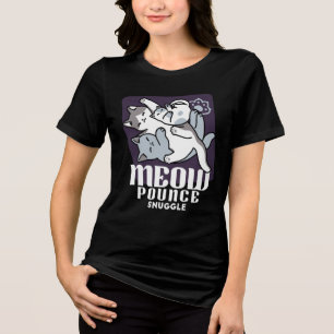 Meow Pounce Snuggle – Cute Sleeping Cats Tri-Blend Shirt