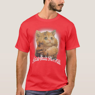 Meow Shalt Not Kill Cute Cat Lover T-Shirt
