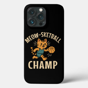 Meow Sketball Champ Funny Sports iPhone 13 Pro Case