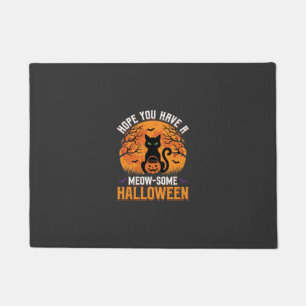 Meow-Some Halloween Black Cat Doormat