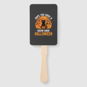 Meow-Some Halloween Black Cat Hand Fan