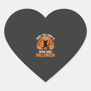Meow-Some Halloween Black Cat Heart Sticker