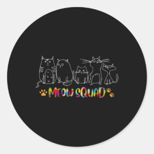 Meow Squad Halloween Cat Costume  Classic Round Sticker