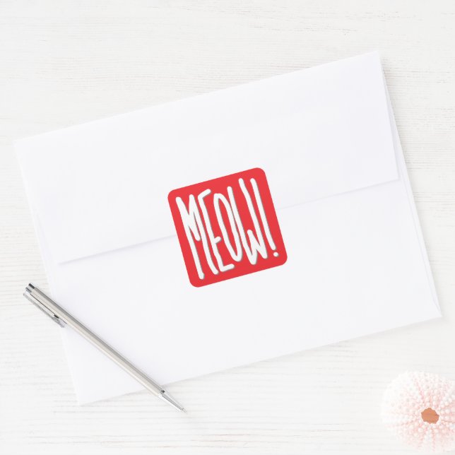 Meow! Square Sticker (Envelope)