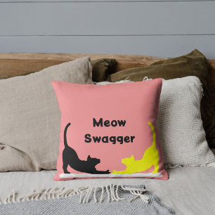 Meow Swagger Animal Pet Cat Elegant Cute Modern Cushion