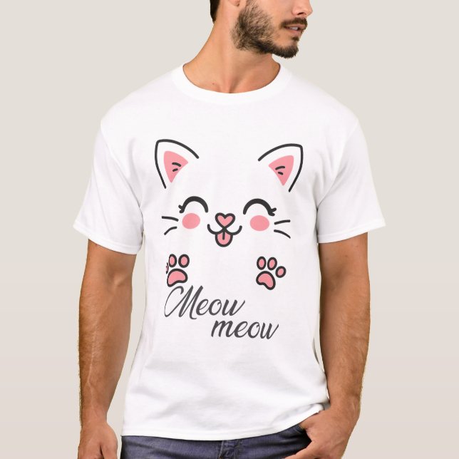 Meow t-shirt design /cute cat t-shirt design  (Front)