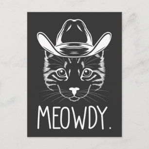 Meow Texas Cat Meme Cowboy Howdy Western Country Postcard
