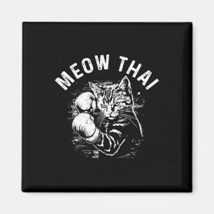 Meow Thai Funny Muay Thai Boxing Cat Martial Arts Magnet