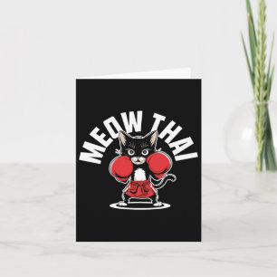Meow Thai Muay Thai Boxing Cat Martial Arts Mma Bo Card