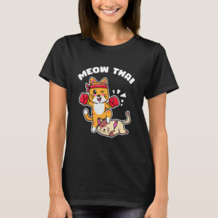 Meow Thai Thaiboxing Cat Kitten Martial Arts T-Shirt
